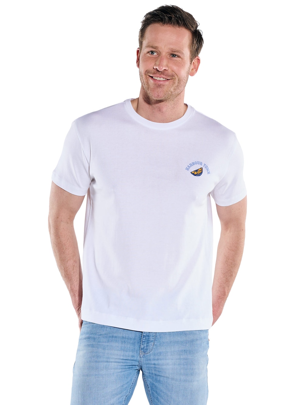 Herren T-Shirt mit Rückenprint , Reinweiss