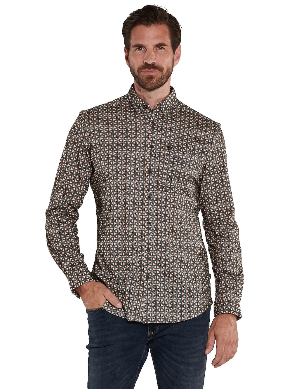 engbers Herren Hemd langarm , Orange