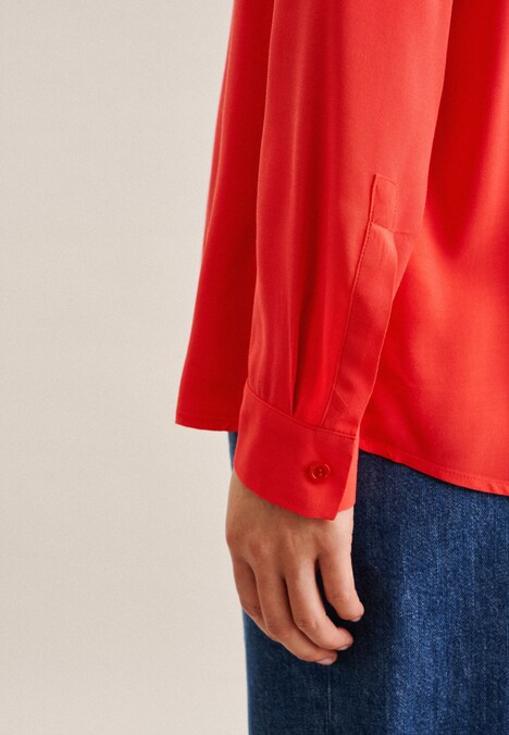 Damen Stehkragenbluse - Uni