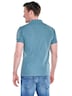 Herren Poloshirt mit Reißverschluss , Mittelblau