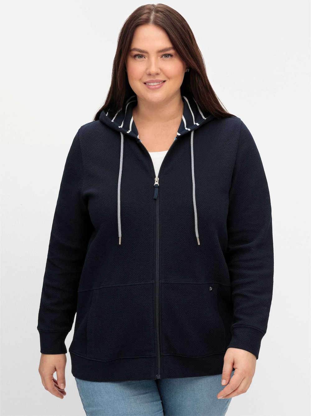 Sweatjacke Langarm Uni Mit Kapuze
