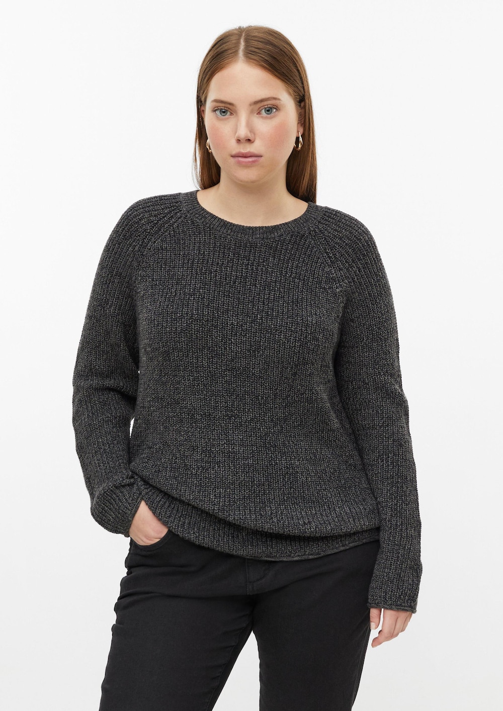 Pullover mit Rippstruktur und Rollkanten