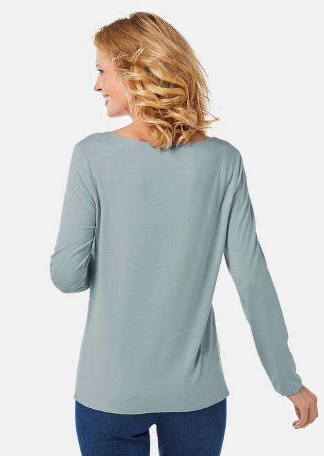 Langarmshirt mit tonaler Zierkante