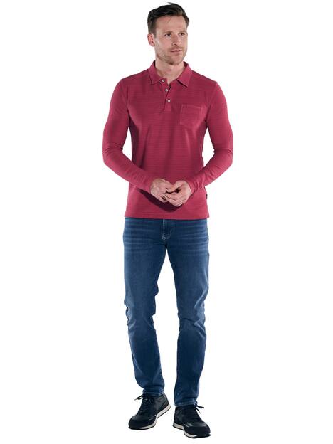 engbers Herren Polo-Shirt meliert , Rot