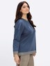 Sweatshirt Sweatshirt mit Glitzer-Details Langarm Ohne Kragen