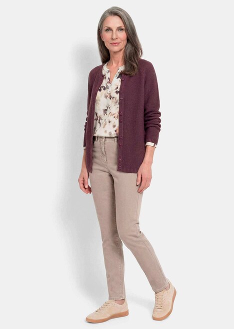 Cardigan aus Baumwolle, Rundhals