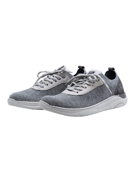 engbers Herren Sneaker aus Strick-Mesh Material , Silbergrau
