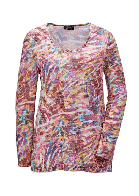 Langarmshirt mit Rundhals, Ausbrenner