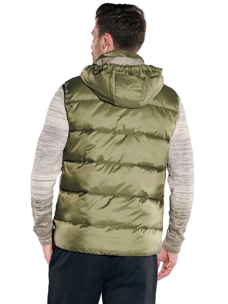 engbers Herren Steppweste mit abnehmbarer Kapuze , Khaki