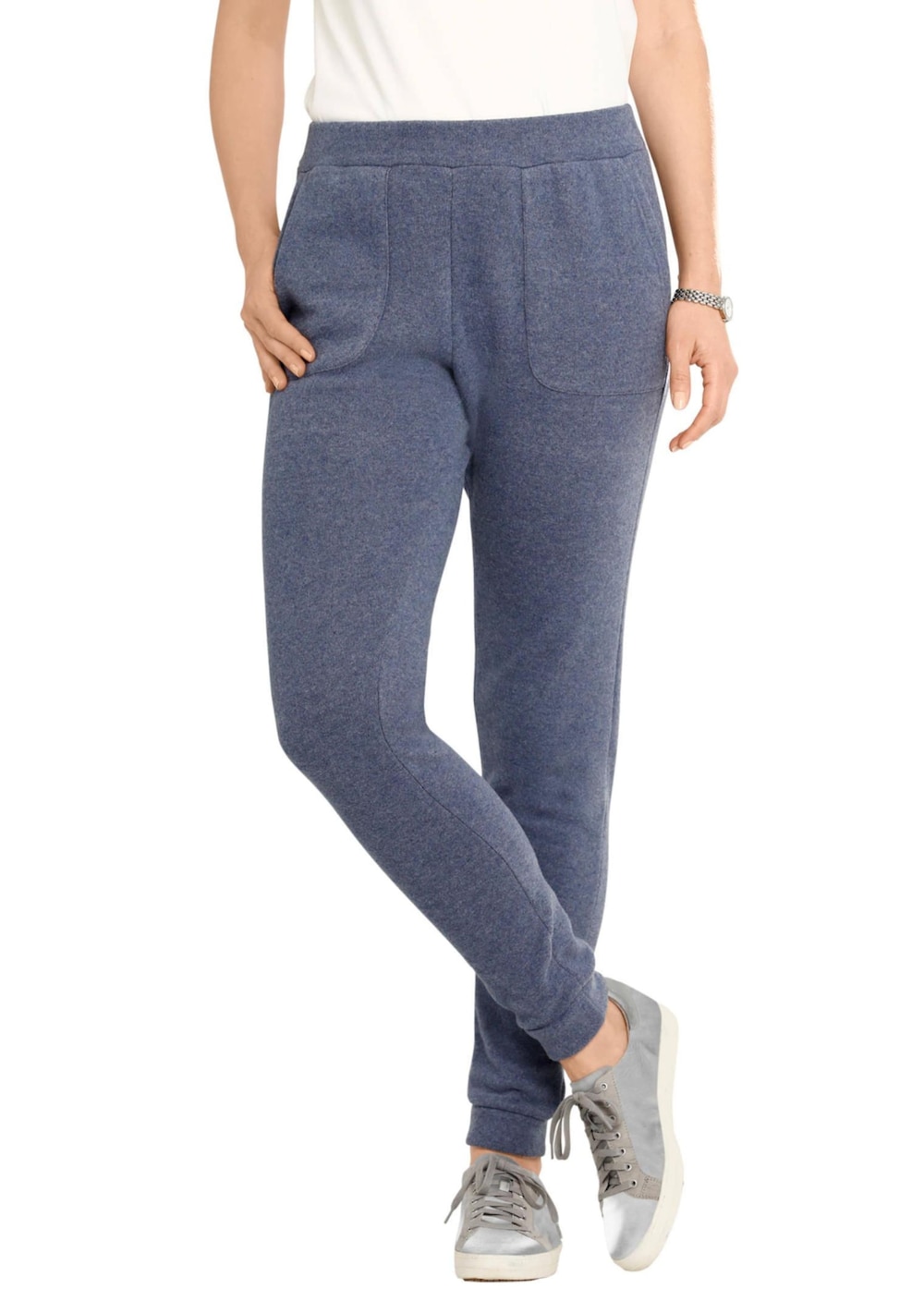 Bequeme Flausch-Freizeithose mit Bündchen