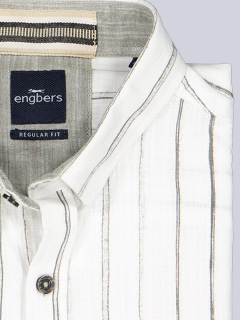 Herren Hemd gemustert , Oliv