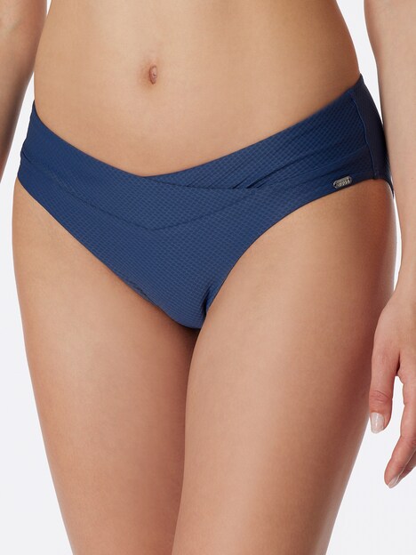 Schiesser Damen Bikini-Hose Midi - Mix & Match Swim - blau