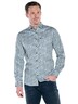 engbers Herren Langarm-Hemd gemustert , Petrolgruen