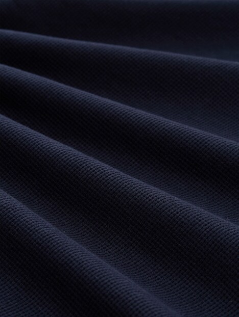 Langarm Poloshirt mit Waffelstruktur