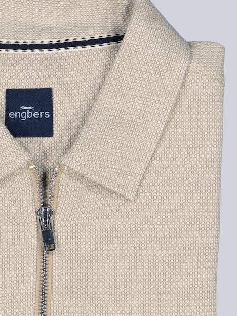 Herren Poloshirt mit Reißverschluss , Beige
