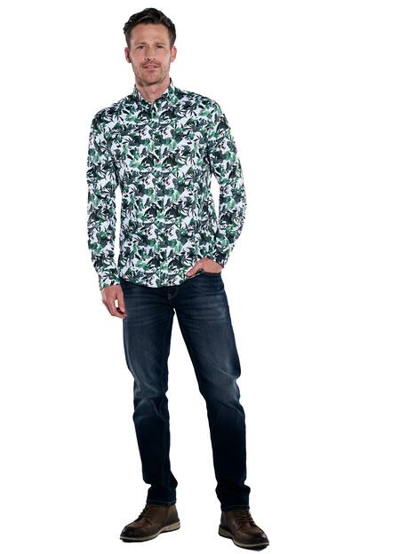 engbers Herren Langarm-Hemd gemustert , Gruen