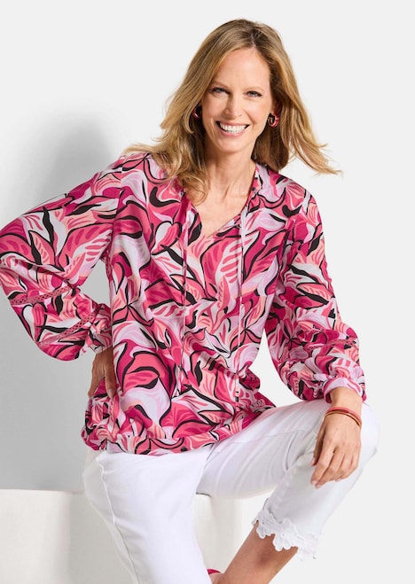 Viskosebluse mit floralem Muster