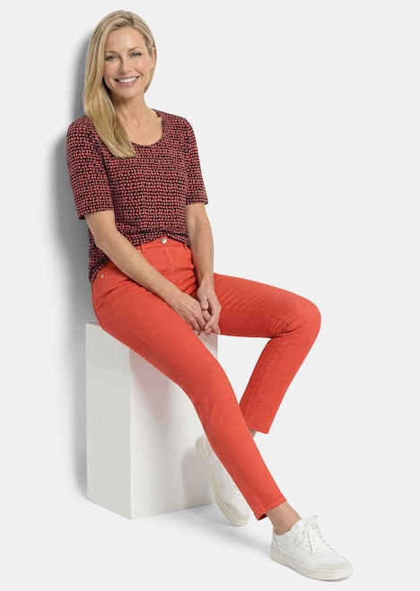 Viskoseshirt mit geometrischem Minimal Print