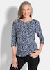 Halbarm Viskoseshirt im Allover-Design