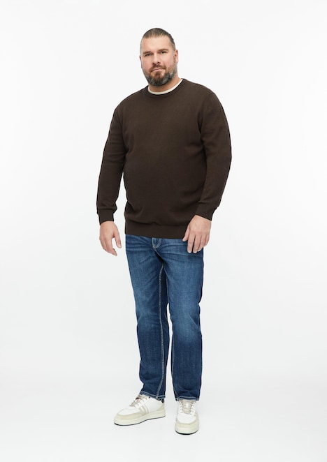 Baumwollpullover mit Logo-Stickerei