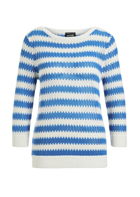 Halbarm Streifenstrick-Pullover