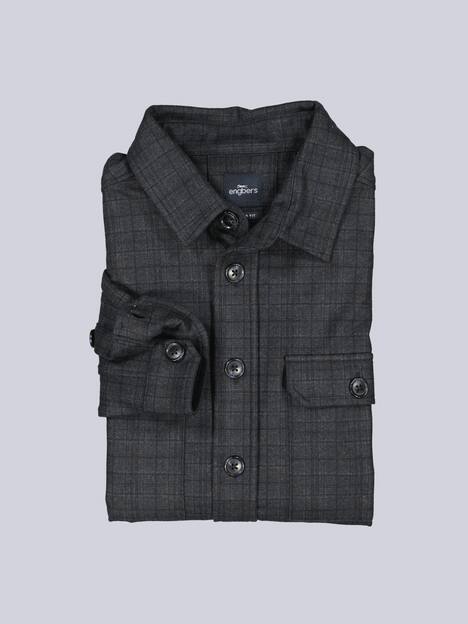 engbers Herren Overshirt kariert , Schwarz