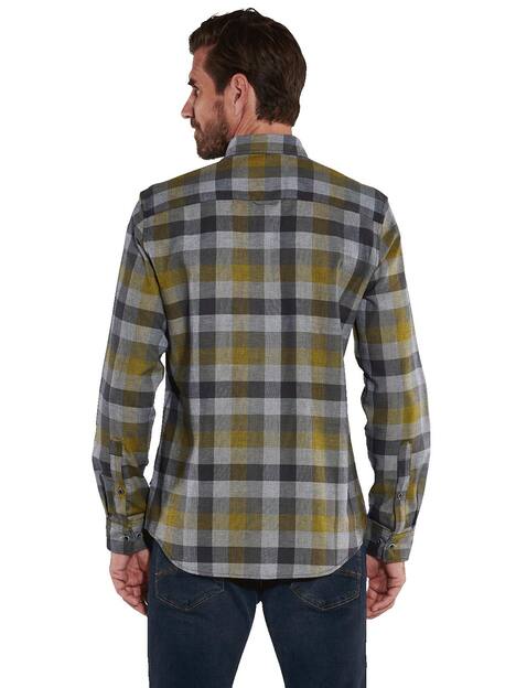 engbers Herren Langarm-Hemd kariert , Safrangelb