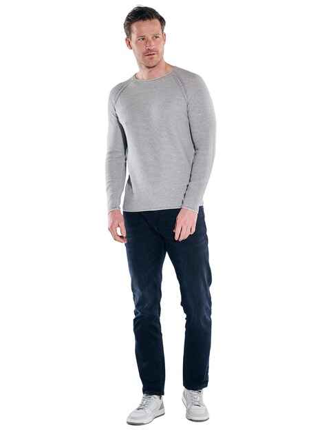 Herren Pullover Rundhals , Silbergrau