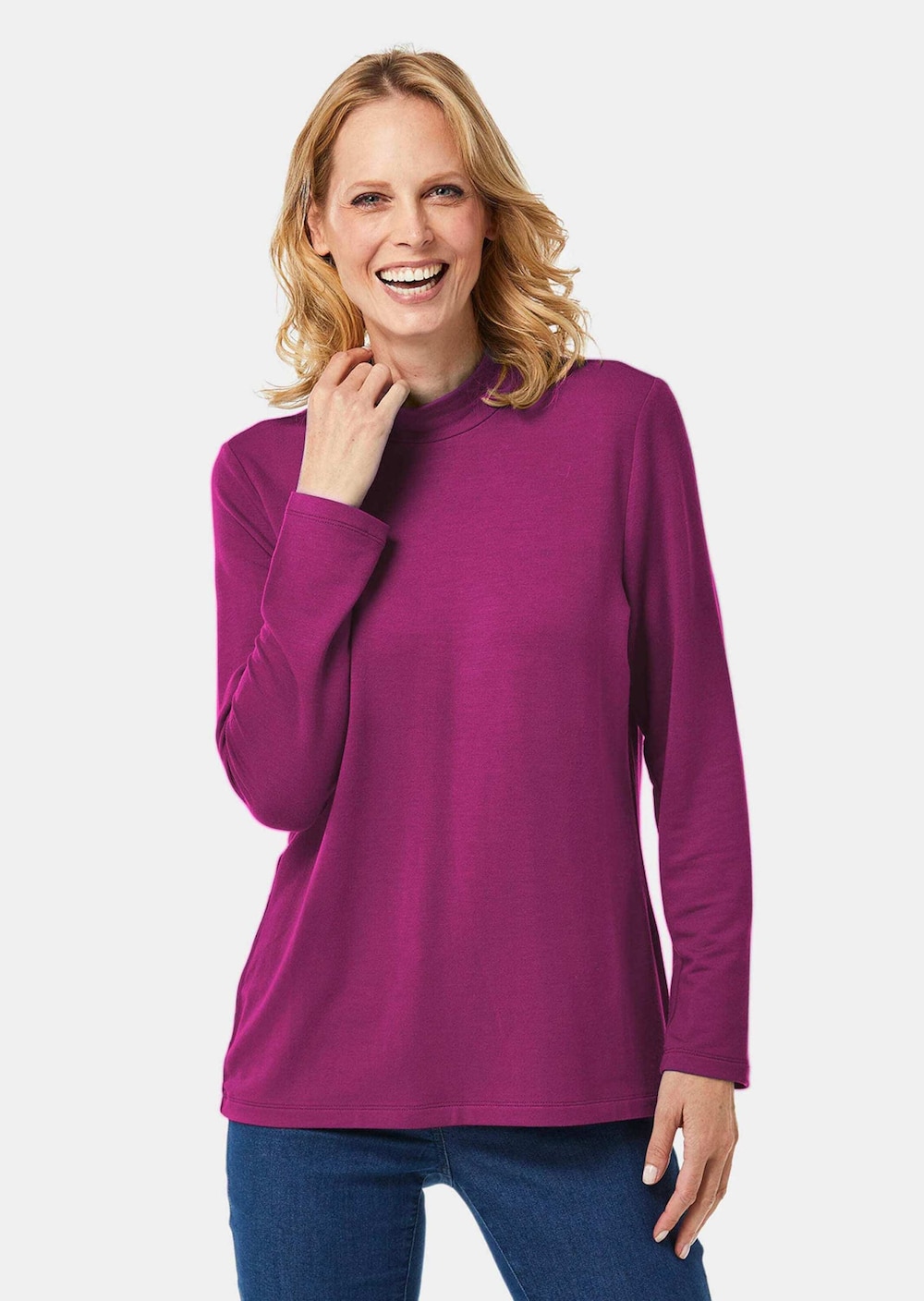 Stehkragenshirt mit Langarm