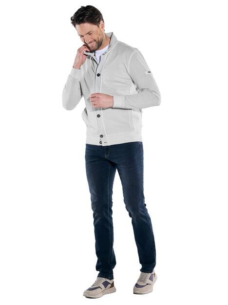 Sweatjacke mit Knopfleiste