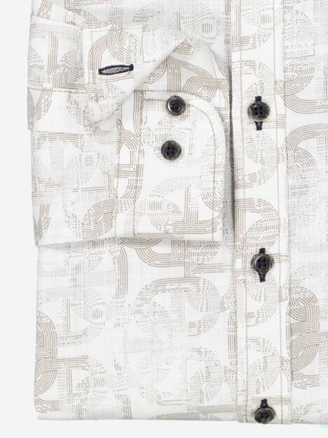 engbers Herren Langarm-Hemd gemustert , Braunbeige