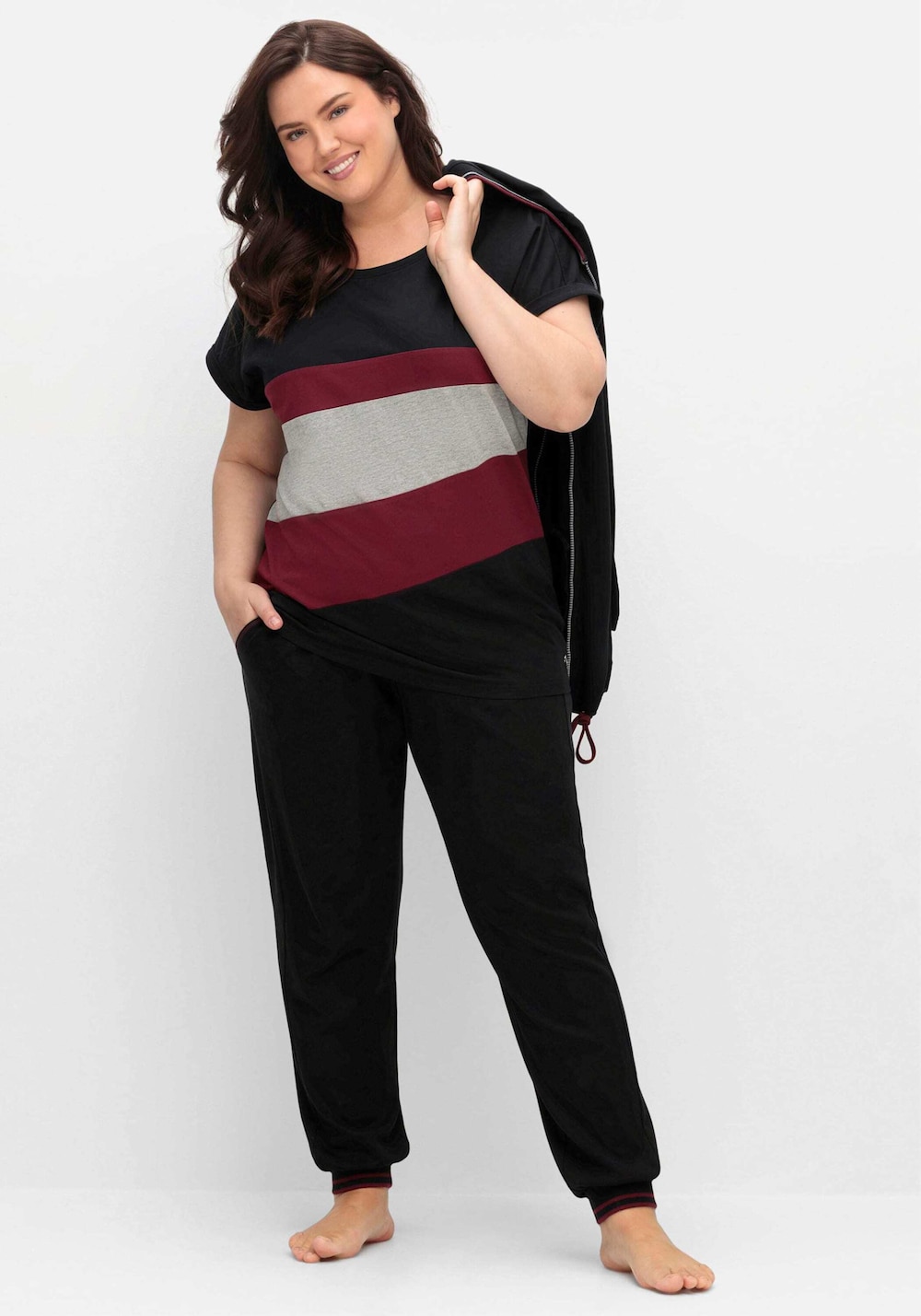 T-Shirt Extra kurz Mehrfarbig Ohne Kragen