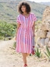 Jersey-Kleid Kurzarm Ohne Kragen