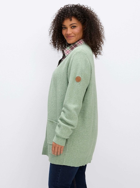 Strickjacke Strickjacke in softer Strukturqualität Langarm Ohne Kragen
