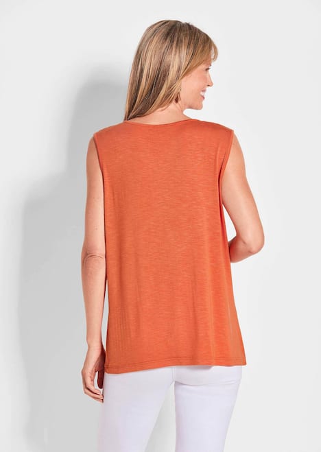 Ärmelloses Top in Viskose-Jersey