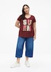 T-Shirt mit offenen Kanten in Flammgarnstruktur