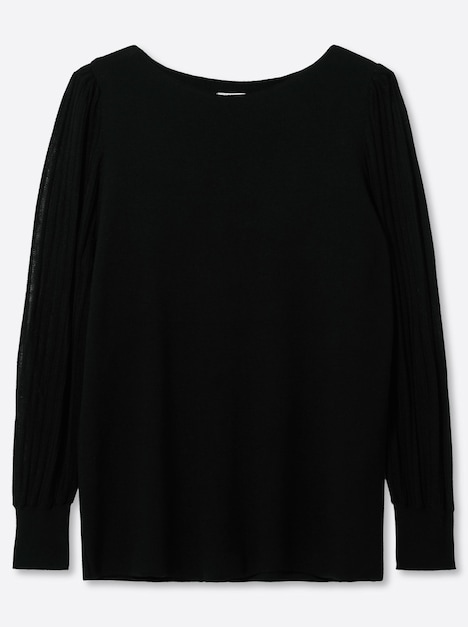 Langarm-Pullover Langarm-Pullover mit Ballonärmeln Langarm Ohne Kragen