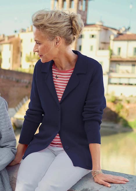 Milano-Ripp-Blazer mit Reverskragen