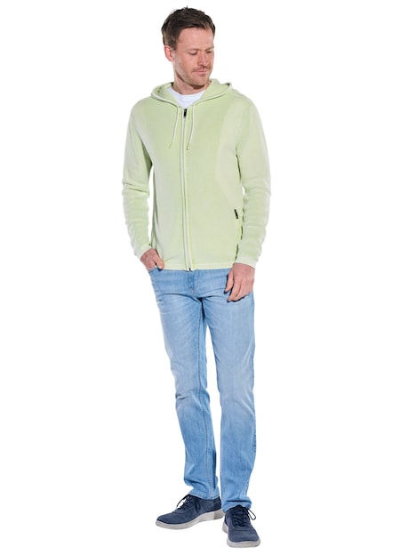 Herren Cardigan mit Kapuze , Hellgruen