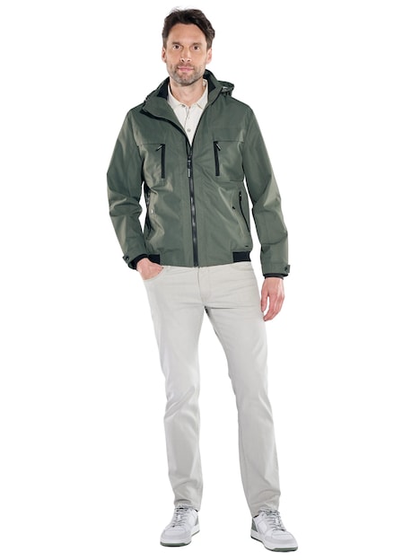 Herren Leichte Funktionsjacke mit Bündchen , Oliv
