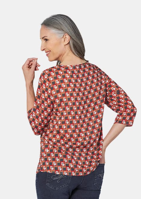 GOLDNER Blouse Blouse met 3/4-mouwen en grafische print