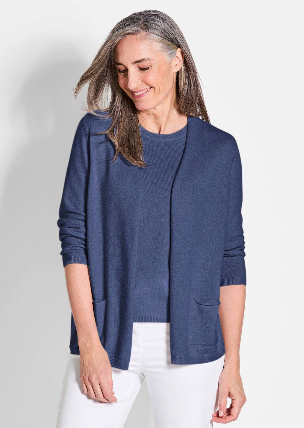 Cardigan in langer offener Form