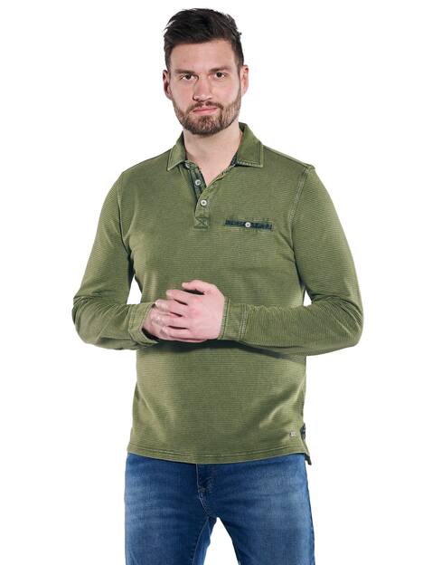 Langarm-Shirt mit Polo-Kragen