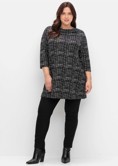 Longshirt 3/4-Arm Sonstiges Muster Ohne Kragen