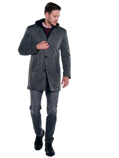 engbers Herren Mantel mit abnehmbarer Kapuze , Silbergrau