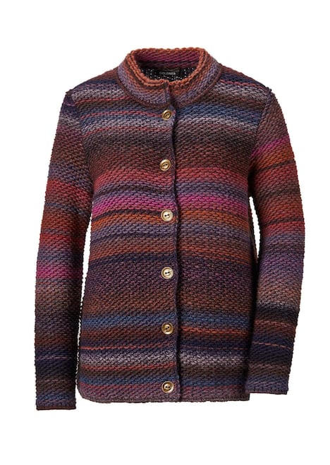 Multicolor Woll-Jacke mit Stehkragen