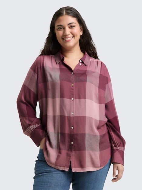 Tom Tailor Women PLUS Blusen & Shirts Plus Size - Hemdbluse mit Karomuster