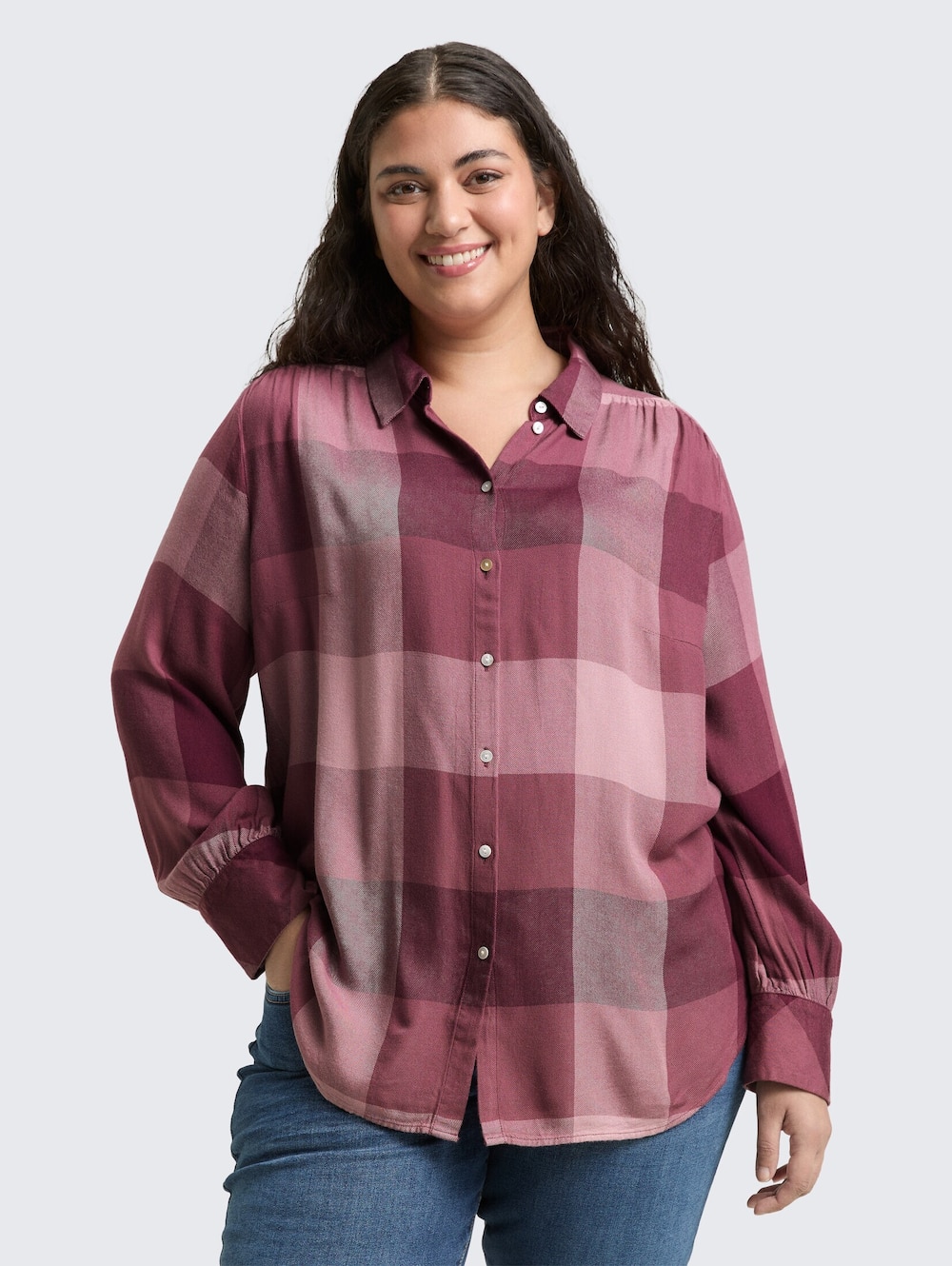 Tom Tailor Women PLUS Blusen & Shirts Plus Size - Hemdbluse mit Karomuster