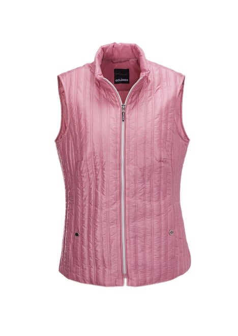 GOLDNER Gewatteerde bodywarmer Licht, doorgestikt vest met opstaande kraag
