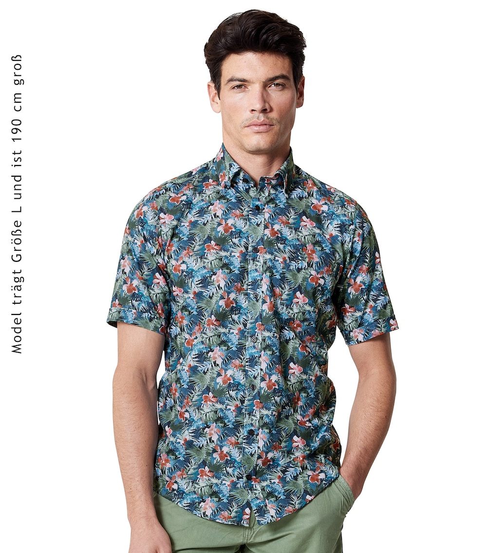 CASAMODA Freizeithemd Kurzarm Print Casual Fit
